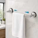 Vitbirih Bathroom Towel Rack, Brushed Nickel Stainless Steel No Drill Towel Holder for Bathroom Adjustable Wall Mounted Towel Rack for Shower Kitchen RV Smooth Tile Glass Mirror and Metal