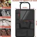 Backseat car Organizer with Touch Screen,2PACK of car organizer Kick Mats Back Seat Protector with 10pcs Storage Pockets,Car Seat Back Organizers Storage for Kids road trip essentials