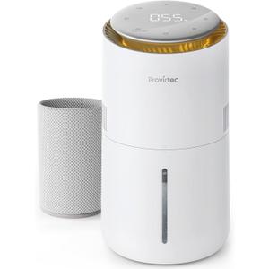 Provirtec MistFree Evaporative Humidifier for Bedroom, 3L No White Dust for Sensitive Individuals, Auto Humidity Control, Works with Tap Water, Night Light, Easy Clean Tank for Home & Small Room