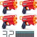 XSHOT Excel Micro 2.0 4 Pack by ZURU with 32 Darts, Easy Reload, Air Pocket Dart Technology, Toy Foam Blaster for Kids, Teens and Adults