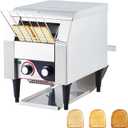 Commercial Toaster Conveyor 150 Slices/H Heavy Duty Industrial Conveyor Toaster Stainless Steel Electric Oven with Dual Heating Tube 7-speed Adjustments for Croissant Bakery Cafe Bagel