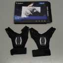 Gifts for Men LED Flashlight Gloves, Easter Basket Stuffers for Adults, Anniversary Birthday Easter Gift for Men Dad Him Husband Boyfriend, Camping Essentials Cool Gadgets Tools for Fishing Repairing (Black)