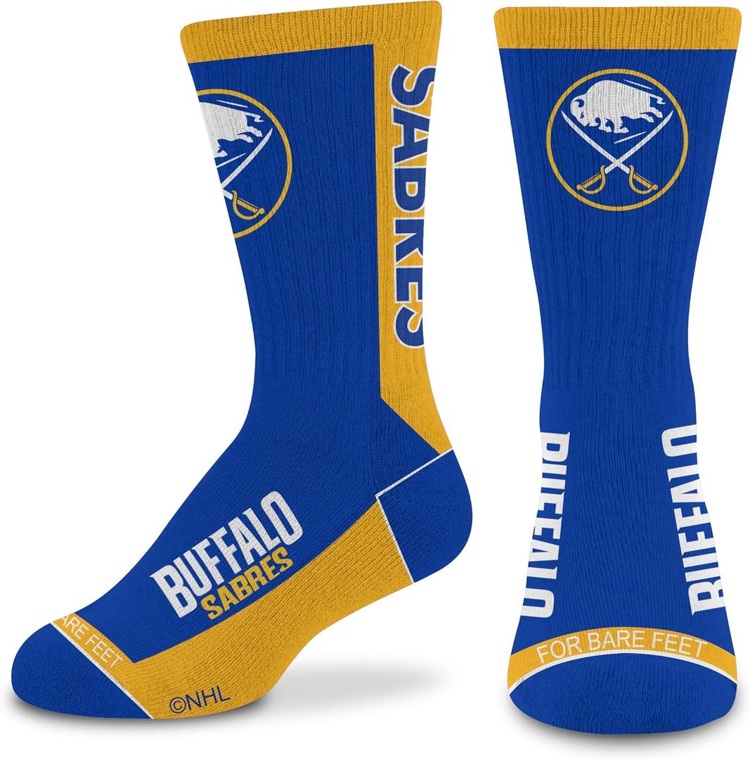 For Bare Feet NHL Unisex Kids Nhl Mvp Crew Sock Youth (One Size, Team Color)