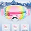 Kids Ski Goggles for Boys Girls Aged 3-14, 100% UV Protection OTG Ski Goggles