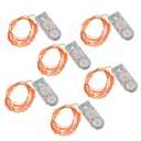LumaBase Battery Operated LED Fairy String Lights, Orange - Set of 12