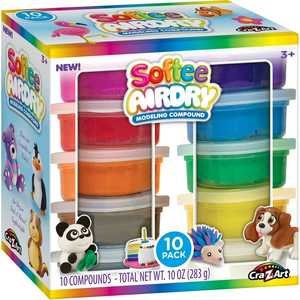 Cra-Z-Art Softee Air Dry Clay Set, Multicolor 10 Pack, Child Ages 3 and up
