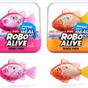 Robo Alive Robo Fish Robotic Swimming Fish (Pink + Golden) by ZURU Water Activated, Changes Color, Comes with Batteries, (2 Pack) Series 3 (2 Piece Set)