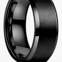 Jstyle Stainless Steel Rings for Men Women 8MM Wedding Band Rings Matte Surface - Beveled Polished Edge Mens Ring Size 13