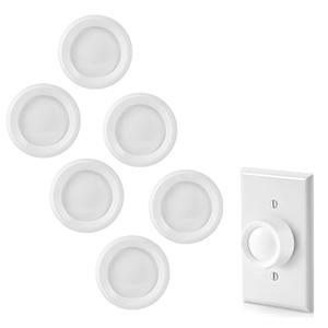 6 PCS RK-WH Rotary Dimmer Knob Replacement for Rotary Dimmer Switch,Fan Control,WhiteNo Back Panel