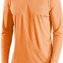 Willit Men's Rash Guard Swim Shirts UPF 50+ Long Sleeve Shirts Sun Protection SPF Hiking Fishing UV Shirt (Orange, XXL)