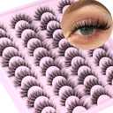 Kiromiro Lashes Wispy False Eyelashes Natural Look 14mm(0.55inch) Faux Mink Lashes Short Cat Eye Spiky Lash 3D Strip Eyelashes Pack 20 Pairs