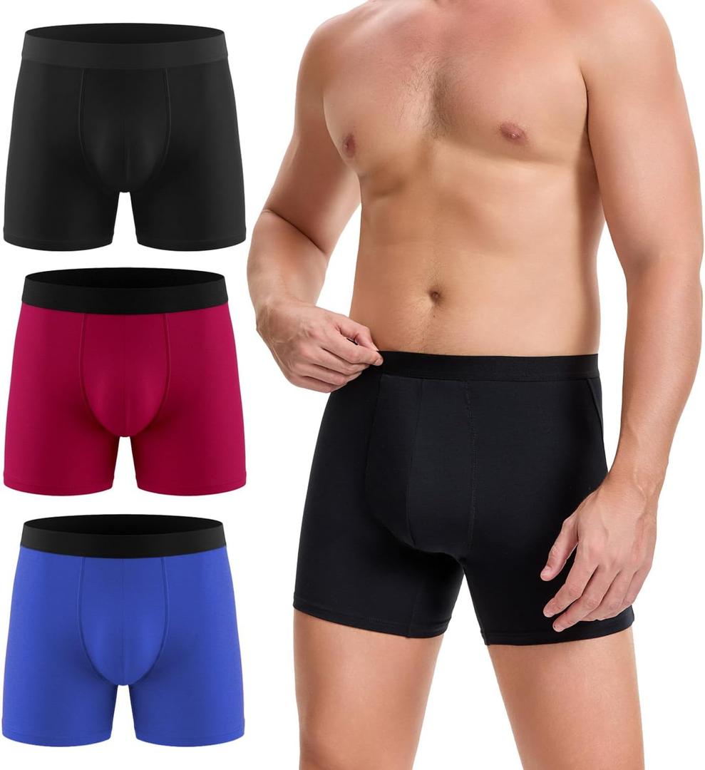 Incontinence Underwear for Men, 100ML Absorbent, Washable & Reusable Leakproof Cotton Soft Breathable Boxer Briefs (Multicolor01-（3pack）, XX-Large)