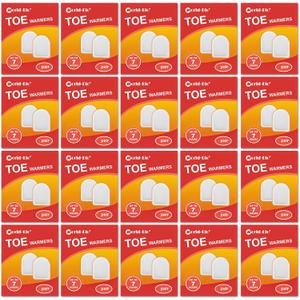 WORLD-BIO Toe Warmers Adhesive 10/20/30/40 Pairs - Long Lasting Safe Natural Odorless Air Activated Warmers Up to 8 Hours of Heat - Heated Insoles Toe Foot Warmers Keep Foot Warm in Chill Winter