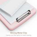 Piasoenc Clipboard with Storage, 8.5 x 11 Organization Box with Pen Holder and A4 Legal Paper Folder, Folio & Side-Opening, Low Profile Clip,for Nurses,Teachers, Size 14 x 9.6 x 1.2 in, Pink