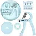 Grip Strengthener Kit & Flying Disc(4 pack) Ideal for Kids, Adults with Adjustable Hand Grip, Finger Exerciser, Hand Strength Ring for Muscle Therapy, Injury Recovery & Stress Relief