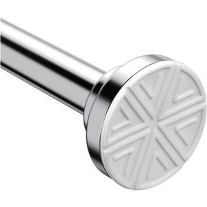 Silver Shower Curtain Rod 26110 Inch, Adjustable Spring Tension Curtain Rod No Drill, Stainless Steel Shower Rod Easy Install, Rustproof Tension Rod for Windows Bathroom Closet Kitchen Room Divider
