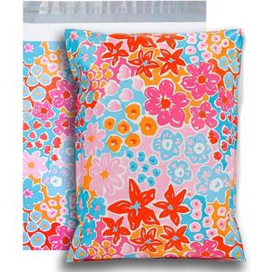 POLYSELLS 100pcs 10x13 Inches Poly Mailers Waterproof & Tear Resistant Mailing Envelopes, Cute Small Business Bags for Clothes, Gifts - Flowers