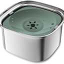 Decflow 3L Stainless Steel Slow Drinking Dog Bowl with Lid, No Spill Travel Dog Water Bowl Dispenser for Large Dogs (Green)
