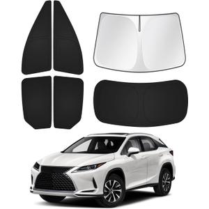 Canvcle Sunshades for 2016-2022 Lexus RX Accessories Windshield Sun Shade Side Rear Window Shade Cover Sun Visor Shield Privacy Protection for Camping Keep Vehicle Cool Black 6PCS