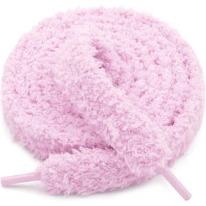 Soft Flat Fuzzy Shoelaces: Furry Shoe Laces for Sneakers 1 Pair | Extra Wide, Thick Shoestrings