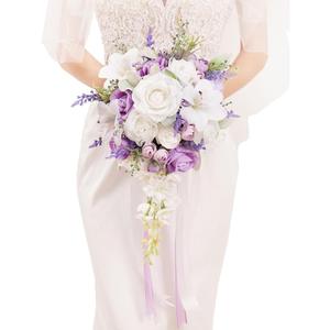 Bridal Bouquet Cascading Wedding Bouquet for Bride Lilac Purple
Cascade Wedding Bouquets for Bride Bridesmaid 10" Artificial Flowers Bouquet for Wedding Party Decor