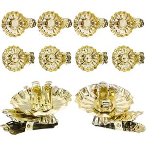ABOOFAN 20pcs Clip on Candle Holders for Christmas Tree Candlestick Clips for Christmas Party Decoration (Golden)