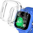 Case Compatible for Gizmo Watch 3 Adventure Screen Protector for Kids, Hard PC Overall Protective Bumper Tempered Glass Cover Accessories for Verizon Gizmo Watch 3 Adventure,Clear+Clear