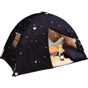 Sumbababy Large Teepee Tent for Kids: with Star Lights - Tent Indoor Kids Teepee Tent for Boys & Girls - Kids Play Tent Inside Canopy Bed for Playroom Gift Toys (Black Galaxy)