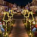 6 Packs Christmas Bell Solar Garden Lights with 8 Light Modes, 21.65 Inches Tall Christmas Outdoor Light with 20 LEDs Each, Solar Outdoor Xmas Decor for Garden, Path, Patio (Warm White)