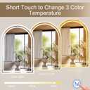 Arched LED Bathroom Mirrors with Lights 24"x36" LED Mirror for Bathroom,Led Vanity Mirror, Anti-Fog,LED Mirrors with Light, Anti-Fog, Dimmable, 3 Color, Shatterproof, Touch Sensor