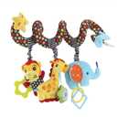 TOYMYTOY Car Seat Stroller Toy: Kid Plush Monkey Elephant Crib Hanging Rattles, Baby Spiral Carseat Bed Stroller Sensory Toy Newborn Essentials