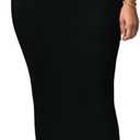 Lrady Women's High Waist Slim Bodycon Party Club Night Out Maxi Long Pencil Skirts (Black), XL