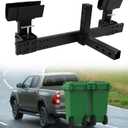 ELITEWILL Dual Trash Can Hauler Allowing Backing-up High-Loading Garbage Can Towing Hitch Carrier Fit for Vehicle/Cars/Trucks/Golf Carts/ATV/UTV with 2" Hitch Receiver