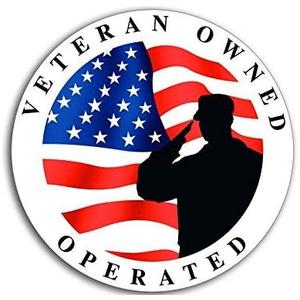 XL Round Veteran Owned & Operated Soldier Sticker (Business Window Vinyl Decal Shop Cafe Vet (11 inch)