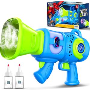 2 x Fart Gun Toy for kids: Fart Blaster with Real Fog Rings, 2 Scents, 2 Sound Effects & Color-Changing Lights, Anti-Backflow Design for Boy, Girl, Funny Prank Gift for Easter Birthday and Party Fun