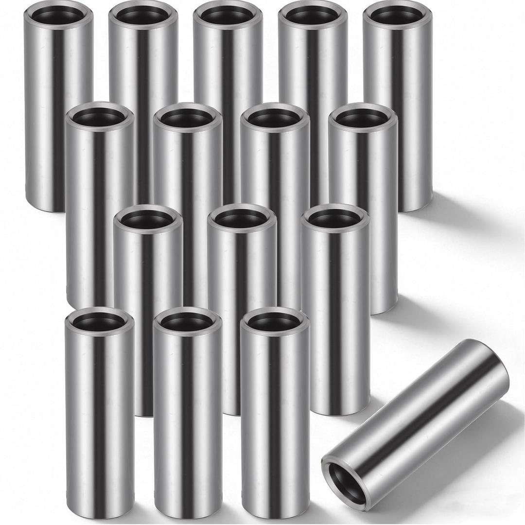 Yaocom 16 Pcs Stainless Steel Spacer 1/2" OD x 3/8" ID x 1-1/2" Length Round Spacer Unthreaded, Screw Standoff Bushing Plain Finish Round Metal Spacers for 3/8'' Screws Bolts and Rods