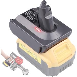BTRUI for Dyson V6 Adapter for Dewalt 20V Battery Convert to for Dyson V6 Absolute/Motohead/Animal+Fluffy/Mattress/DC58 DC59 DC61 DC62 SV04 SV09 Vacuum Converter (only DW20V6 Adapter)