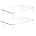 YestBuy Acrylic Monitor Stand Riser, Clear Computer Stand for Laptop, iMac, Pc, Printer, Desktop Ergonomic, Desk Riser Work from Home Accessories Office Supplies Platform Save Space