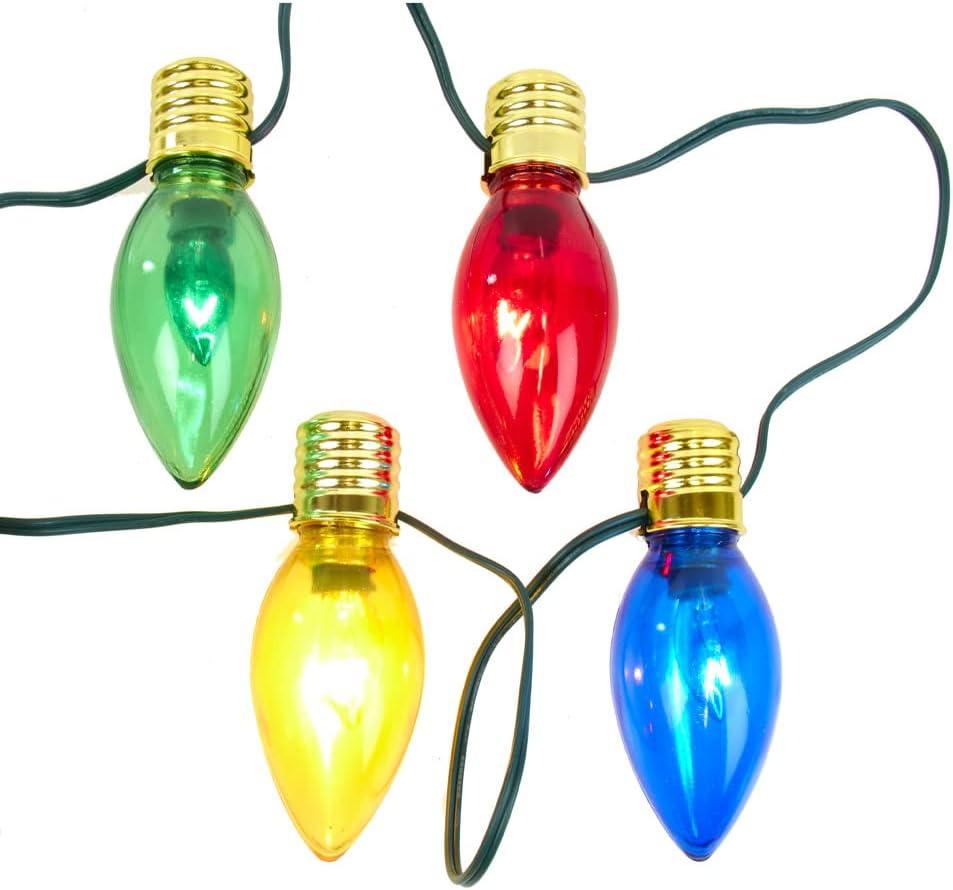 Kurt S. Adler UL 10-Light Multi-Colored Giant C7 Bulb Light Set