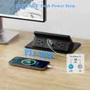 Pop Up Outlet for Countertop with 20W USB C, Pop up Power Outlet with 15W Wireless Charging, 2 AC Outlets and 18W USB A Ports, Recessed Power Strip with 6FT Cords for Office, Conference, Bedroom,Black