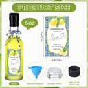 Reallnaive 30 Sets 5 oz Mini Limoncello Glass Bottles with Italian Lemon Stickers Lids and Funnel Capri Lemon Party Favors for Homemade Brewing Beverages Amalfi Coast Wedding Holiday DIY Craft