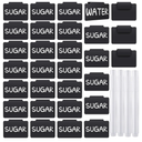 34 Pcs Plastic Basket Bin Label Clip on Removable Basket Label Clip with White Chalk Markers for Kitchen Pantry Storage Fabric Box Hanging Bin