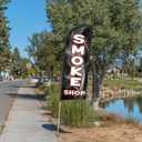 Smoke Feather Flag for Business Advertising 6 FT Swooper Flag for Storefronts Retailers Shops Food Trucks Events and Fairs (Flagpole Not Included)