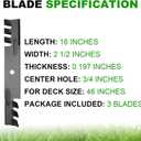 Aeagle Mulching Blade for John Deere 46 inch Deck AM31100 M41967 050335 LT166 180 185 210 214 216 240 245 260 265 285 300 316 F510 F525 3 Pack