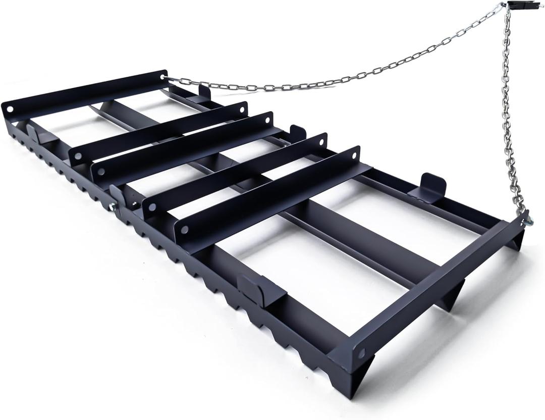 4FT Drag Harrow Driveway Grader, Heavy Duty Tow Behind Landscape Rake for for ATV, UTV, Tractor, Specially Designed for Smooth and Even Leveling, Lawn Leveling Rake, Land Leveling