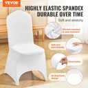 VEVOR 50 Pcs White Chair Covers Polyester Spandex Chair Cover Stretch Slipcovers for Wedding Party Dining Banquet Chair Decoration Covers