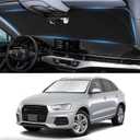 Custom fit Q3 Windshield Sunshade for 2013-2024 2025 2026 Audi Q3 Front Window Shades Cover for Windshield Sun Visor Screen Protector 210T Reflective Blocks UV Rays Cool Car Accessories