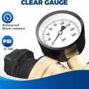 RVGUARD RV Water Pressure Regulator Valve With An Adjustable Knob, Tool-Free, CSA Approved, Lead-Free Brass Water Pressure Reducer with Gauge and Inlet Screen Filter for RV Camper Travel Trailer