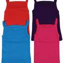 ToBeInStyle Girl's 4 Pack Ruffle Hem Spaghetti Strap Tank Tops, Size 5