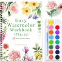Watercolor Workbooks, 16 Colors Water Color Books Paint Set for Adults, Watercolor Coloring Book for Beginners, Water Color Workbook, 15 Beautiful Paintings for Beginners (Plants) (with palette)
